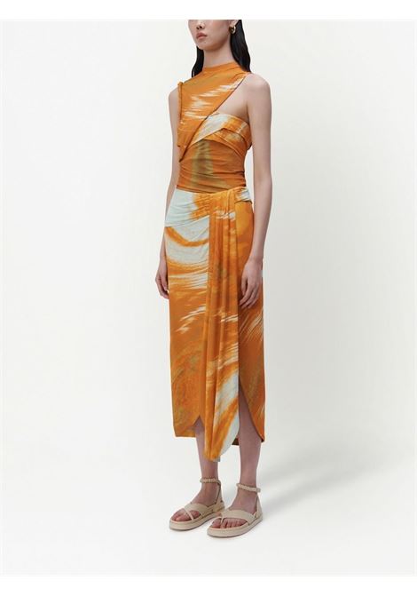 Orange Gwena marble high-waisted skirt - women SIMKHAI | 2233047JMSLMRBLPRNT